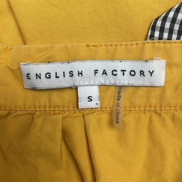 English Factory Poplin Tiered Drop Waist Sleeveless Swing Dress Yellow Small - Picture 8 of 8